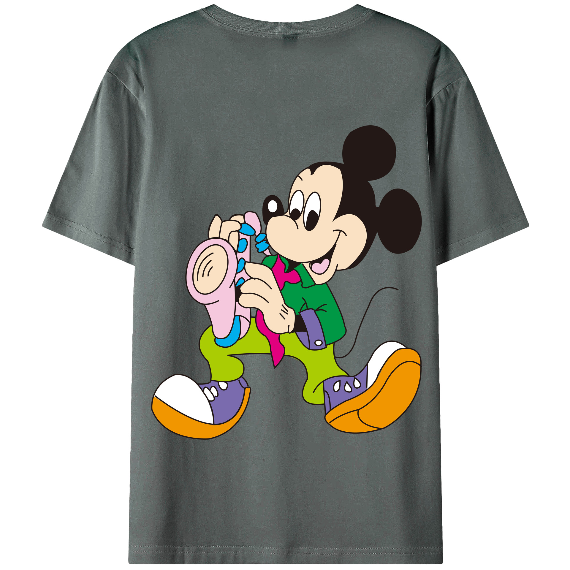（画像用） ミッキーマウス Mickey Mouse 綿100％半袖Tシャツ（背面プリント）